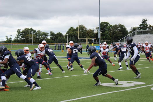 players practicing defensive formations