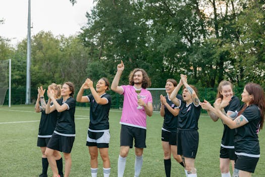 team celebrating a goal