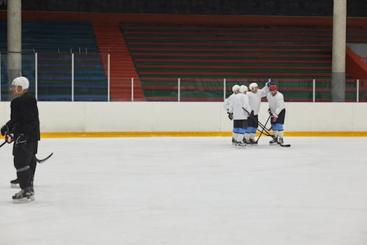 teamwork in hockey practice