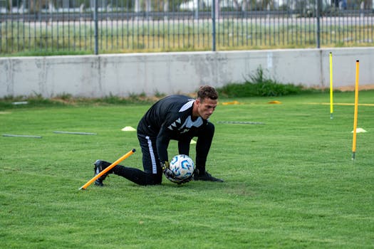 goalie practicing drills