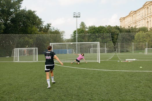 goalie in action