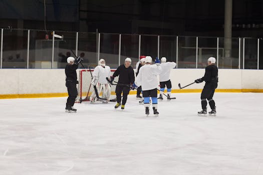 Hockey Players Practicing Formations