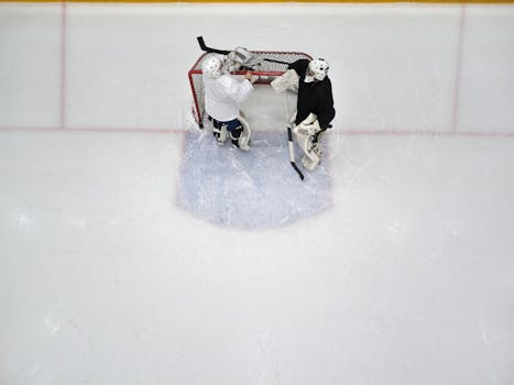 hockey practice drill setup