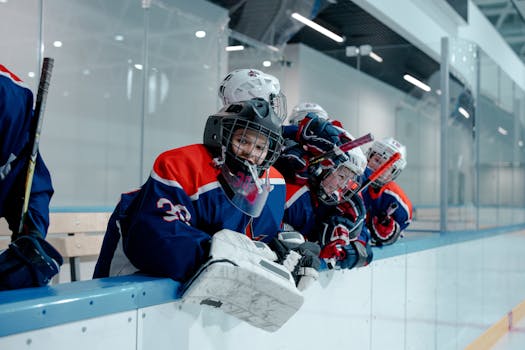 hockey players celebrating a win