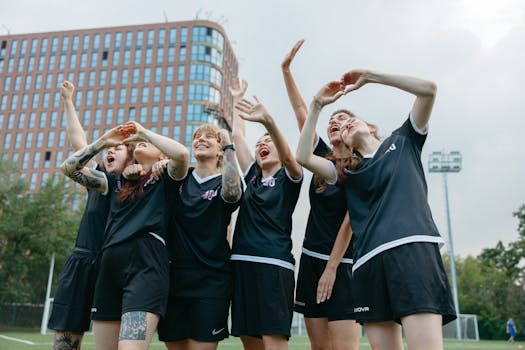 team celebrating a goal