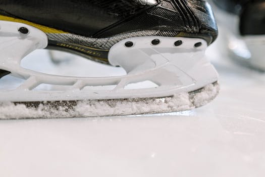 Close-up of hockey protective gear