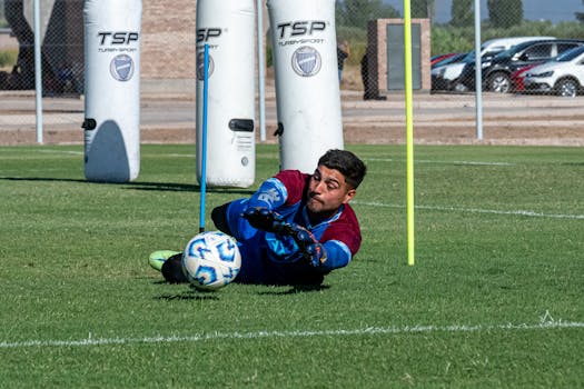 goalie in action