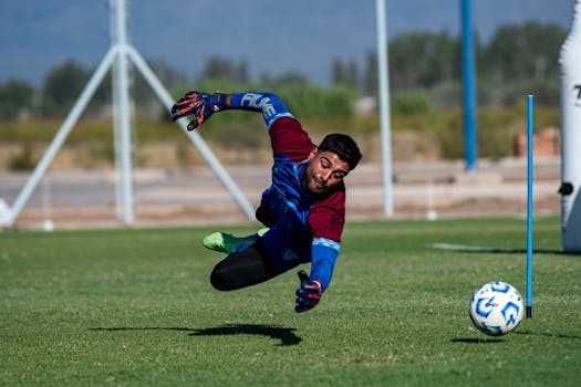 Emergency goalie in action