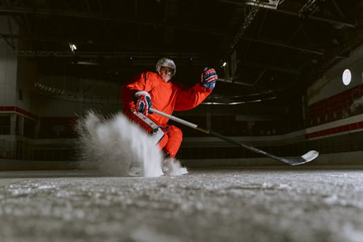 hockey players strategizing during a power play