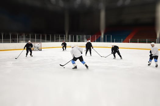 hockey player practicing