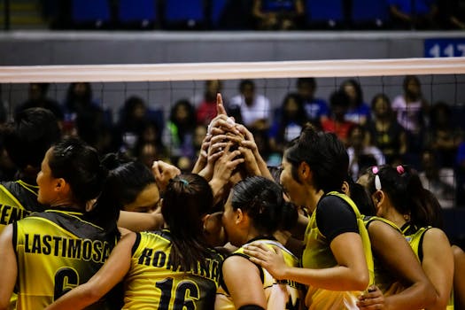 team huddled before a game